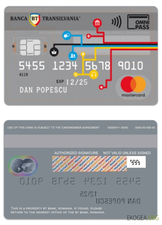 Roumanie BT Bank Omnipass mastercard